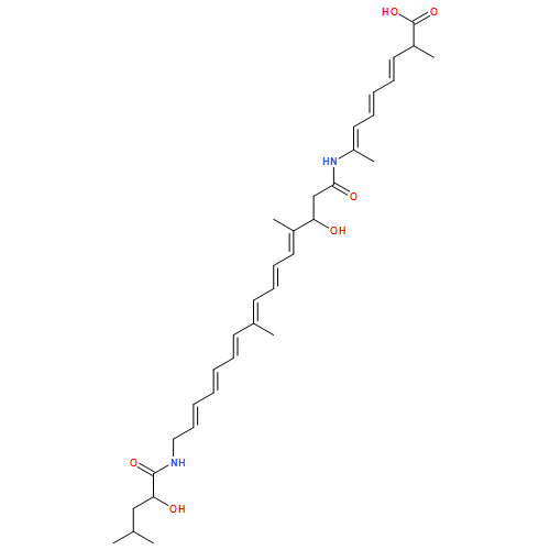 3,5,7-Nonatrienoic acid, 8-[[(4Z,6Z,8E,10E,12Z,14E)-3-hydroxy-16-[(2-hydroxy-4-methyl-1-oxopentyl)amino]-4,9-dimethyl-1-oxo-4,6,8,10,12,14-hexadecahexaen-1-yl]amino]-2-methyl-, (3E,5E,7Z)- 