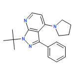 1H-Pyrazolo[3,4-b]pyridine, 1-(1,1-dimethylethyl)-3-phenyl-4-(1-pyrrolidinyl)- 