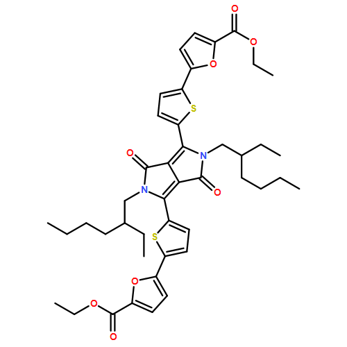 2-Furancarboxylic acid, 5,5'-[[2,5-bis(2-ethylhexyl)-2,3,5,6-tetrahydro-3,6-dioxopyrrolo[3,4-c]pyrrole-1,4-diyl]di-5,2-thiophenediyl]bis-, 2,2'-diethyl ester