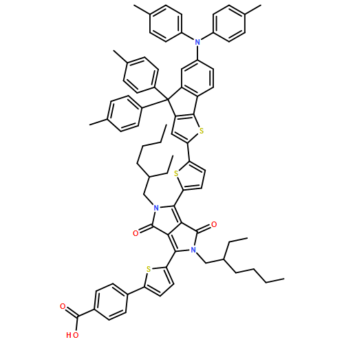 Benzoic acid, 4-[5-[4-[5-[6-[bis(4-methylphenyl)amino]-4,4-bis(4-methylphenyl)-4H-indeno[1,2-b]thien-2-yl]-2-thienyl]-2,5-bis(2-ethylhexyl)-2,3,5,6-tetrahydro-3,6-dioxopyrrolo[3,4-c]pyrrol-1-yl]-2-thienyl]-