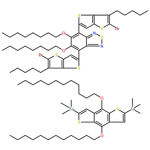 2,1,3-Benzothiadiazole, 4,7-bis(5-bromo-6-pentylthieno[3,2-b]thien-2-yl)-5,6-bis(octyloxy)-, polymer with 1,1'-[4,8-bis(dodecyloxy)benzo[1,2-b:4,5-b']dithiophene-2,6-diyl]bis[1,1,1-trimethylstannane]