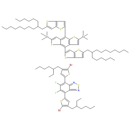 2,1,3-Benzothiadiazole, 4,7-bis[5-bromo-4-(2-ethylhexyl)-2-thienyl]-5,6-difluoro-, polymer with 1,1'-[4,8-bis[5-(2-hexyldecyl)thieno[3,2-b]thiophen-2-yl]benzo[1,2-b:4,5-b']dithiophene-2,6-diyl]bis[1,1,1-trimethylstannane] 