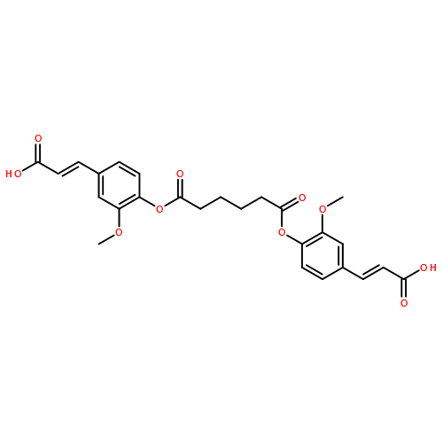 Hexanedioic acid, 1,6-bis[4-[(1E)-2-carboxyethenyl]-2-methoxyphenyl] ester, homopolymer