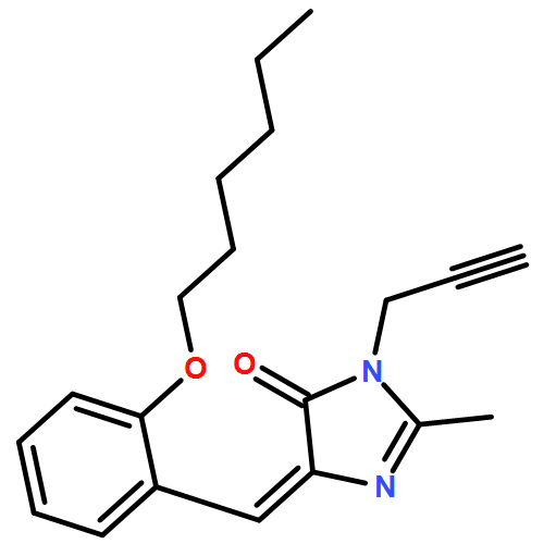 4H-Imidazol-4-one, 5-[[2-(hexyloxy)phenyl]methylene]-3,5-dihydro-2-methyl-3-(2-propyn-1-yl)-