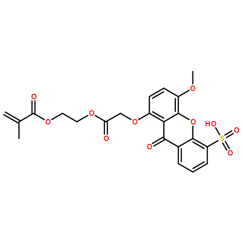 2-Propenoic acid, 2-methyl-, 2-[[2-[(4-methoxy-9-oxo-5-sulfo-9H-xanthen-1-yl)oxy]acetyl]oxy]ethyl ester