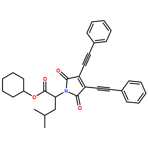 1H-Pyrrole-1-acetic acid, 2,5-dihydro-α-(2-methylpropyl)-2,5-dioxo-3,4-bis(2-phenylethynyl)-, cyclohexyl ester, (αR)-