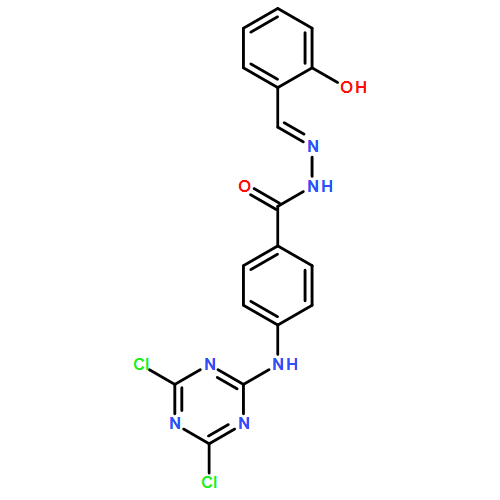 Benzoic acid, 4-[(4,6-dichloro-1,3,5-triazin-2-yl)amino]-, 2-[(2-hydroxyphenyl)methylene]hydrazide