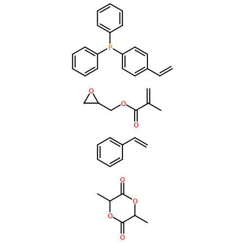 2-?Propenoic acid, 2-?methyl-?, 2-?oxiranylmethyl ester, polymer with 3,?6-?dimethyl-?1,?4-?dioxane-?2,?5-?dione, ethenylbenzene and (4-?ethenylphenyl)?diphenylphosphine, graft 