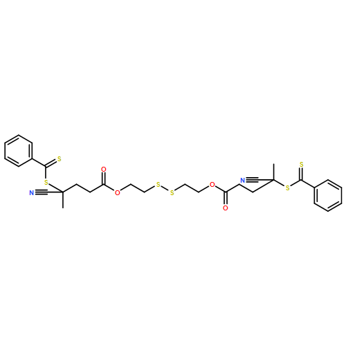 Pentanoic acid, 4-?cyano-?4-?[(phenylthioxomethyl?)?thio]?-?, 1,?1'-?(dithiodi-?2,?1-?ethanediyl) ester 