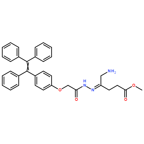 Pentanoic acid, 5-amino-4-[2-[2-[4-(1,2,2-triphenylethenyl)phenoxy]acetyl]hydrazinylidene]-, methyl ester 