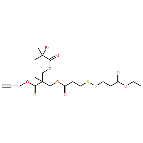 Propanoic acid, 3-(2-bromo-2-methyl-1-oxopropoxy)-2-[[3-[(3-ethoxy-3-oxopropyl)dithio]-1-oxopropoxy]methyl]-2-methyl-, 2-propyn-1-yl ester 