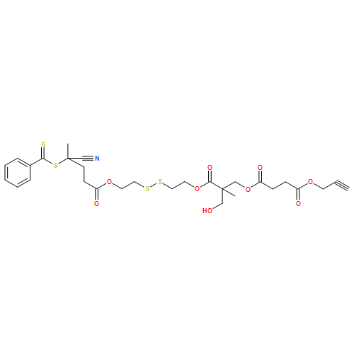 Butanedioic acid, 1-[15-cyano-2-(hydroxymethyl)-2,15-dimethyl-3,12-dioxo-17-phenyl-17-thioxo-4,11-dioxa-7,8,16-trithiaheptadec-1-yl] 4-(2-propyn-1-yl) ester 