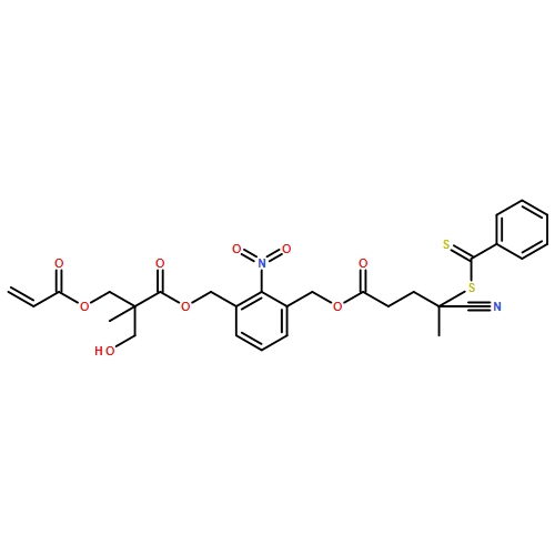 Pentanoic acid, 4-cyano-4-[(phenylthioxomethyl)thio]-, [3-[[2-(hydroxymethyl)-2-methyl-1-oxo-3-[(1-oxo-2-propen-1-yl)oxy]propoxy]methyl]-2-nitrophenyl]methyl ester 