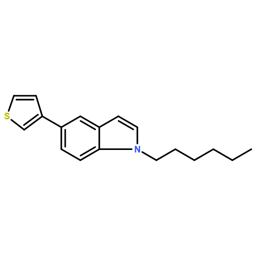 1H-Indole, 1-hexyl-5-(3-thienyl)- 