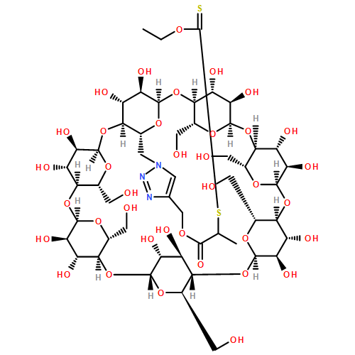 β-Cyclodextrin, 6A-deoxy-6A-[4-[[2-[(ethoxythioxomethyl)thio]-1-oxopropoxy]methyl]-1H-1,2,3-triazol-1-yl]- 