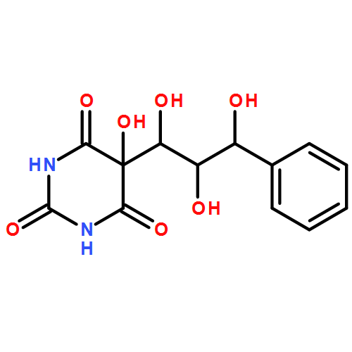 2,4,6(1H,3H,5H)-Pyrimidinetrione, 5-hydroxy-5-(1,2,3-trihydroxy-3-phenylpropyl)- 