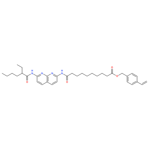 Decanoic acid, 10-[[7-[(2-ethyl-1-oxohexyl)amino]-1,8-naphthyridin-2-yl]amino]-10-oxo-, (4-ethenylphenyl)methyl ester 