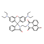 1H-Benz[de]isoquinoline-1,3(2H)-dione, 2-[2-[3',6'-bis(diethylamino)-3-oxospiro[1H-isoindole-1,9'-[9H]xanthen]-2(3H)-yl]ethyl]-6-bromo- 