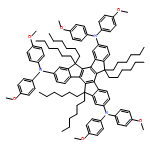 5H-Tribenzo[a,f,k]trindene-2,7,13-triamine, 5,5,10,10,15,15-hexahexyl-10,15-dihydro-N2,N2,N7,N7,N13,N13-hexakis(4-methoxyphenyl)-