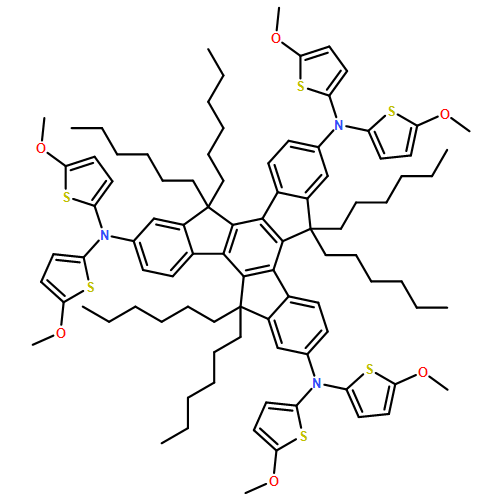 5H-Tribenzo[a,f,k]trindene-2,7,12-triamine, 5,5,10,10,15,15-hexahexyl-10,15-dihydro-N2,N2,N7,N7,N12,N12-hexakis(5-methoxy-2-thienyl)-