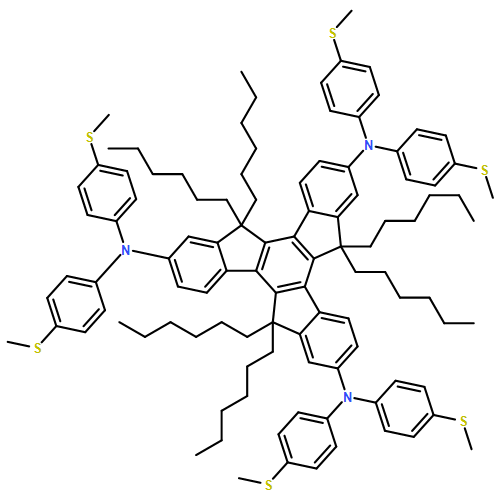 5H-Tribenzo[a,f,k]trindene-2,7,12-triamine, 5,5,10,10,15,15-hexahexyl-10,15-dihydro-N2,N2,N7,N7,N12,N12-hexakis[4-(methylthio)phenyl]-