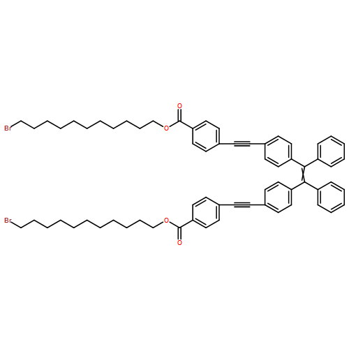 Benzoic acid, 4,4'-[(1,2-diphenyl-1,2-ethenediyl)bis(4,1-phenylene-2,1-ethynediyl)]bis-, 1,1'-bis(11-bromoundecyl) ester 