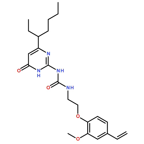 Urea, N-[2-(4-ethenyl-2-methoxyphenoxy)ethyl]-N'-[4-(1-ethylpentyl)-1,6-dihydro-6-oxo-2-pyrimidinyl]-