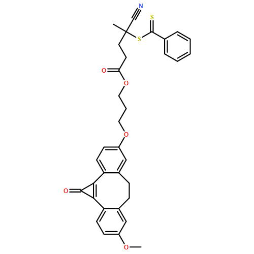 Pentanoic acid, 4-cyano-4-[(phenylthioxomethyl)thio]-, 3-[(6,7-dihydro-9-methoxy-1-oxo-1H-dibenzo[a,e]cyclopropa[c]cycloocten-4-yl)oxy]propyl ester