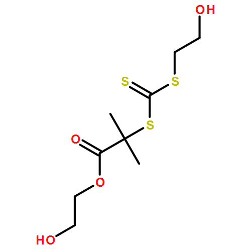 Propanoic acid, 2-[[[(2-hydroxyethyl)thio]thioxomethyl]thio]-2-methyl-, 2-hydroxyethyl ester