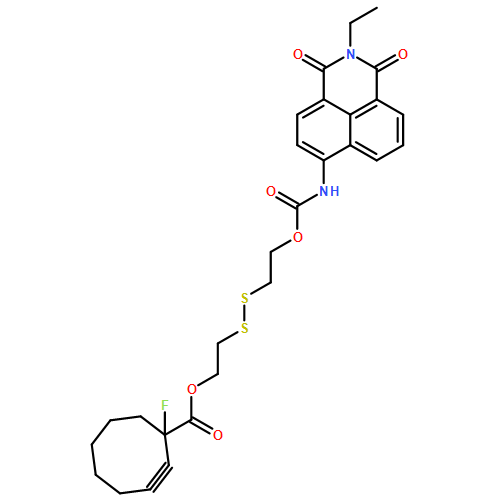 2-Cyclooctyne-1-carboxylic acid, 1-fluoro-, 2-[[2-[[[(2-ethyl-2,3-dihydro-1,3-dioxo-1H-benz[de]isoquinolin-6-yl)amino]carbonyl]oxy]ethyl]dithio]ethyl ester 