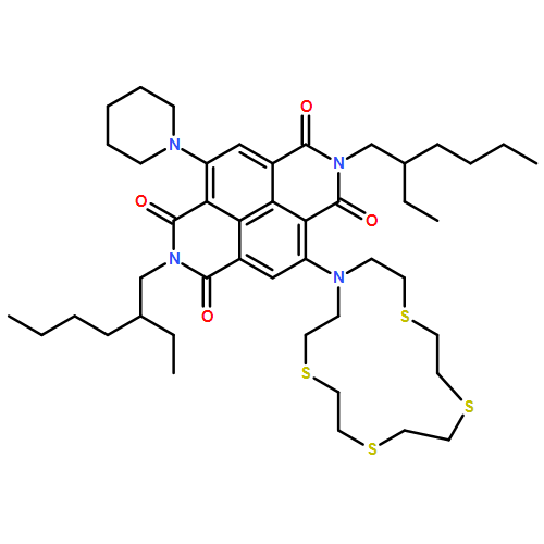 Benzo[lmn][3,8]phenanthroline-1,3,6,8(2H,7H)-tetrone, 2,7-bis(2-ethylhexyl)-4-(1-piperidinyl)-9-(1,4,7,10-tetrathia-13-azacyclopentadec-13-yl)- 