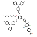 Benzoic acid, 4-[7-[5-[3,5-bis[(1E)-2-[4-[bis(4-methylphenyl)amino]phenyl]ethenyl]-4-(octyloxy)phenyl]-2-thienyl]-5,6-difluoro-2,1,3-benzothiadiazol-4-yl]- 