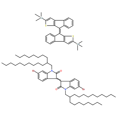 2H-Indol-2-one, 6-bromo-3-[6-bromo-1,2-dihydro-1-(2-octyldodecyl)-2-oxo-3H-indol-3-ylidene]-1,3-dihydro-1-(2-octyldodecyl)-, polymer with trimethyl[(8E)-8-[2-(trimethylstannyl)-8H-indeno[2,1-b]thien-8-ylidene]-8H-indeno[2,1-b]thien-2-yl]stannane 