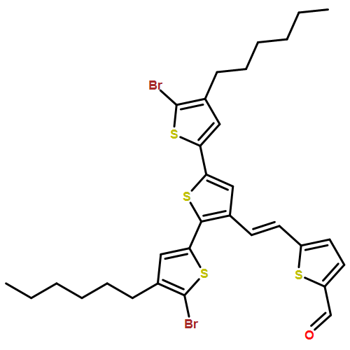 2-Thiophenecarboxaldehyde, 5-[(1E)-2-(5,5''-dibromo-4,4''-dihexyl[2,2':5',2''-terthiophen]-3'-yl)ethenyl]- 