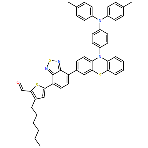 2-Thiophenecarboxaldehyde, 5-[7-[10-[4-[bis(4-methylphenyl)amino]phenyl]-10H-phenothiazin-3-yl]-2,1,3-benzothiadiazol-4-yl]-3-hexyl- 