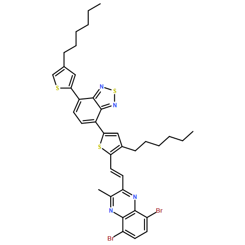 Quinoxaline, 5,8-dibromo-2-[2-[3-hexyl-5-[7-(4-hexyl-2-thienyl)-2,1,3-benzothiadiazol-4-yl]-2-thienyl]ethenyl]-3-methyl- 