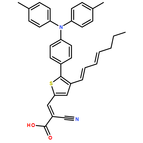 2-Propenoic acid, 3-[5-[4-[bis(4-methylphenyl)amino]phenyl]-4-(1E,3E)-1,3-heptadien-1-yl-2-thienyl]-2-cyano-, (2E)-