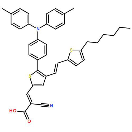 2-Propenoic acid, 3-[5-[4-[bis(4-methylphenyl)amino]phenyl]-4-[(1E)-2-(5-hexyl-2-thienyl)ethenyl]-2-thienyl]-2-cyano-, (2E)-