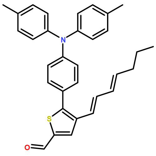 2-Thiophenecarboxaldehyde, 5-[4-[bis(4-methylphenyl)amino]phenyl]-4-(1E,3E)-1,3-heptadien-1-yl- 