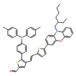 2-Thiophenecarboxaldehyde, 5-[4-[bis(4-methylphenyl)amino]phenyl]-4-[(1E)-2-[5-[10-(2-ethylhexyl)-10H-phenoxazin-3-yl]-2-thienyl]ethenyl]- 