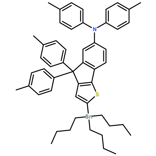 4H-Indeno[1,2-b]thiophen-6-amine, N,N,4,4-tetrakis(4-methylphenyl)-2-(tributylstannyl)- 