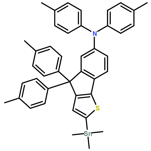 4H-Indeno[1,2-b]thiophen-6-amine, N,N,4,4-tetrakis(4-methylphenyl)-2-(trimethylstannyl)- 