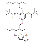 3-Thiophenecarboxaldehyde, 2,5-dibromo-, polymer with 1,1'-[4,8-bis[(2-ethylhexyl)oxy]benzo[1,2-b:4,5-b']dithiophene-2,6-diyl]bis[1,1,1-trimethylstannane] 