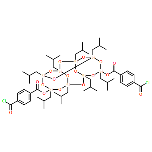 Benzoic acid, 4-(chlorocarbonyl)-, 1,1'-[1,3,5,7,9,11,13,15-octakis(2-methylpropyl)tetracyclo[9.5.1.13,9.15,15]octasiloxane-7,13-diyl] ester 