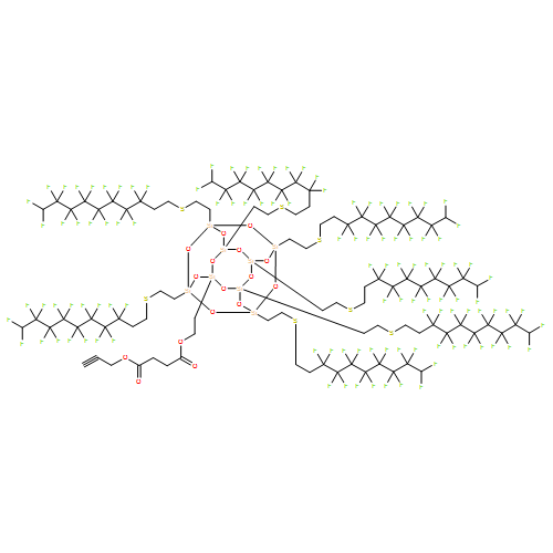 Butanedioic acid, 1-[2-[3,5,7,9,11,13,15-heptakis[2-[(3,3,4,4,5,5,6,6,7,7,8,8,9,9,10,10-hexadecafluorodecyl)thio]ethyl]pentacyclo[9.5.1.13,9.15,15.17,13]octasiloxan-1-yl]ethyl] 4-(2-propyn-1-yl) ester 