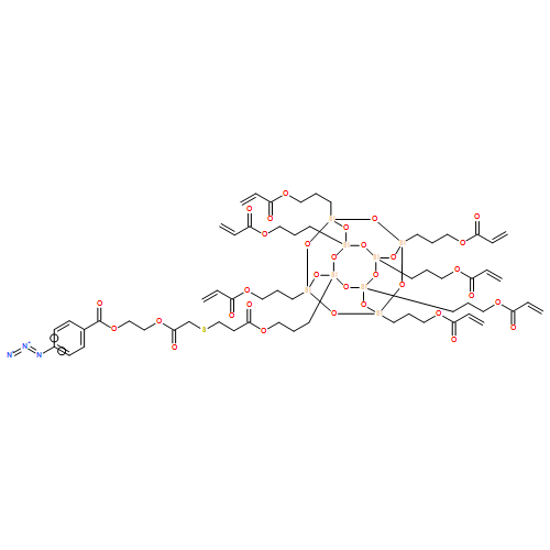 Benzoic acid, 4-azido-, 2-[[2-[[3-[3-[3,5,7,9,11,13,15-heptakis[3-[(1-oxo-2-propen-1-yl)oxy]propyl]pentacyclo[9.5.1.13,9.15,15.17,13]octasiloxan-1-yl]propoxy]-3-oxopropyl]thio]acetyl]oxy]ethyl ester 