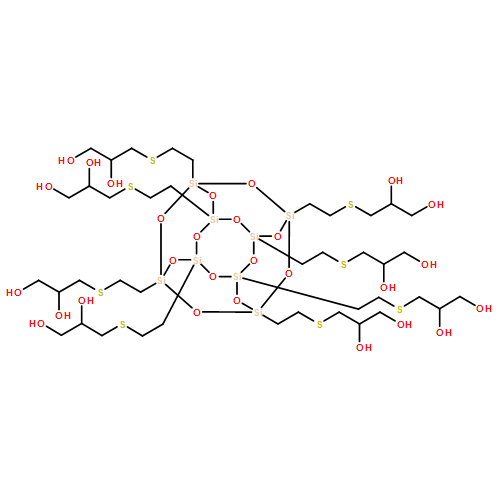 1,2-Propanediol, 3,3',3'',3''',3'''',3''''',3'''''',3'''''''-[pentacyclo[9.5.1.13,9.15,15.17,13]octasiloxane-1,3,5,7,9,11,13,15-octayloctakis(2,1-ethanediylthio)]octakis- 