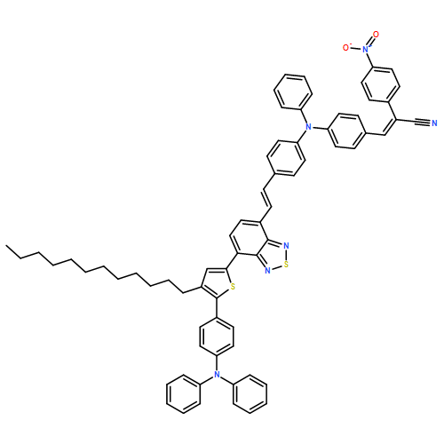 Benzeneacetonitrile, α-[[4-[[4-[(1E)-2-[7-[5-[4-(diphenylamino)phenyl]-4-dodecyl-2-thienyl]-2,1,3-benzothiadiazol-4-yl]ethenyl]phenyl]phenylamino]phenyl]methylene]-4-nitro-, (αE)-