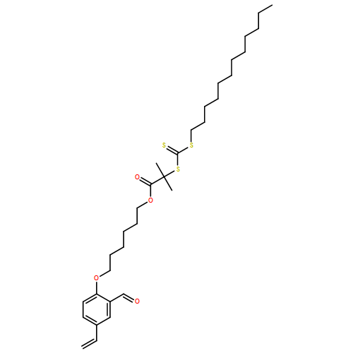 Propanoic acid, 2-[[(dodecylthio)thioxomethyl]thio]-2-methyl-, 6-(4-ethenyl-2-formylphenoxy)hexyl ester