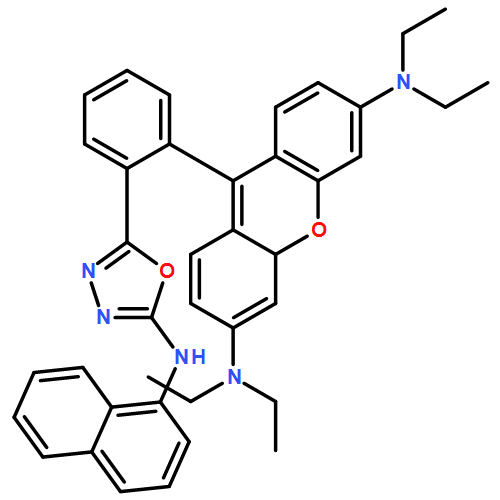 4aH-Xanthene-3,6-diamine, N3,N3,N6,N6-tetraethyl-9-[2-[5-(1-naphthalenylamino)-1,3,4-oxadiazol-2-yl]phenyl]-